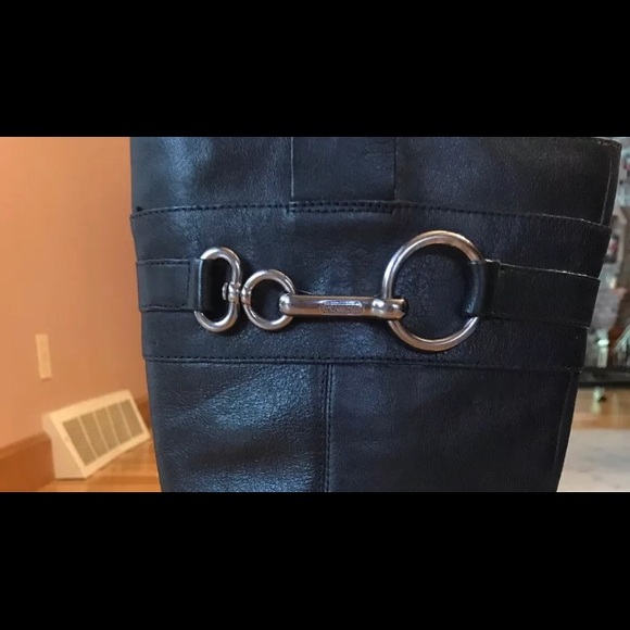 Coach Embossed Signature Black 7.5  Riding Boot - Picture 4 of 5